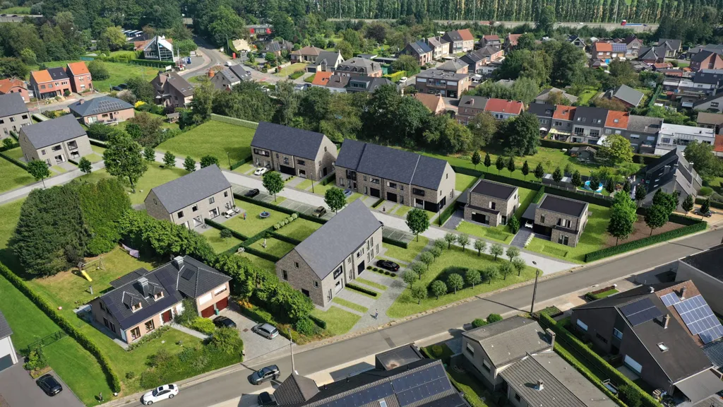Vue aérienne - Maison Neuve 4 Façades dans Le Chêne à Affligem
