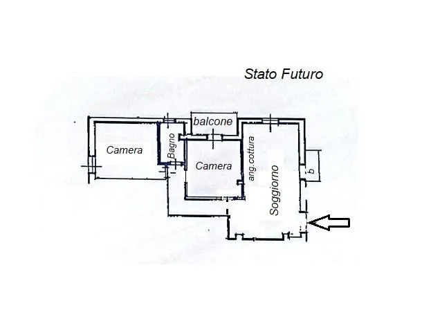 Plan - Two-Bedroom Apartment with Balcony in Rende