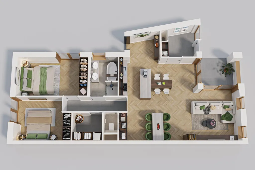 Plan - Corner Flat with South-West Terrace in Eijsden