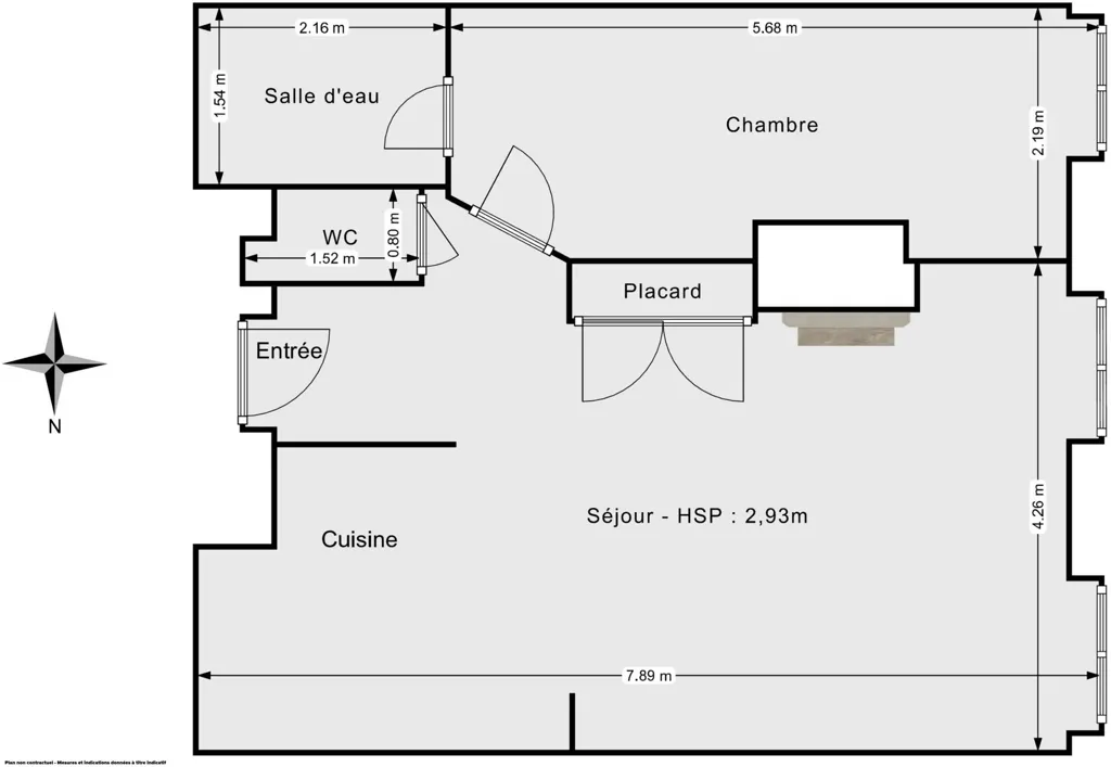 Planimetria - Bright 2-Bed Flat with Rooftop View in Lyon 6