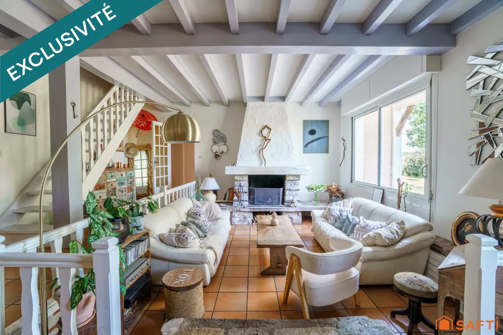 Séjour - Villa Landaise avec Piscine à Léon