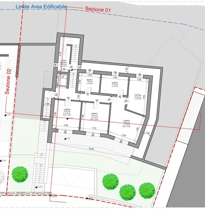 Plan - Contemporary Villa with Pool in Incaffi, Veneto