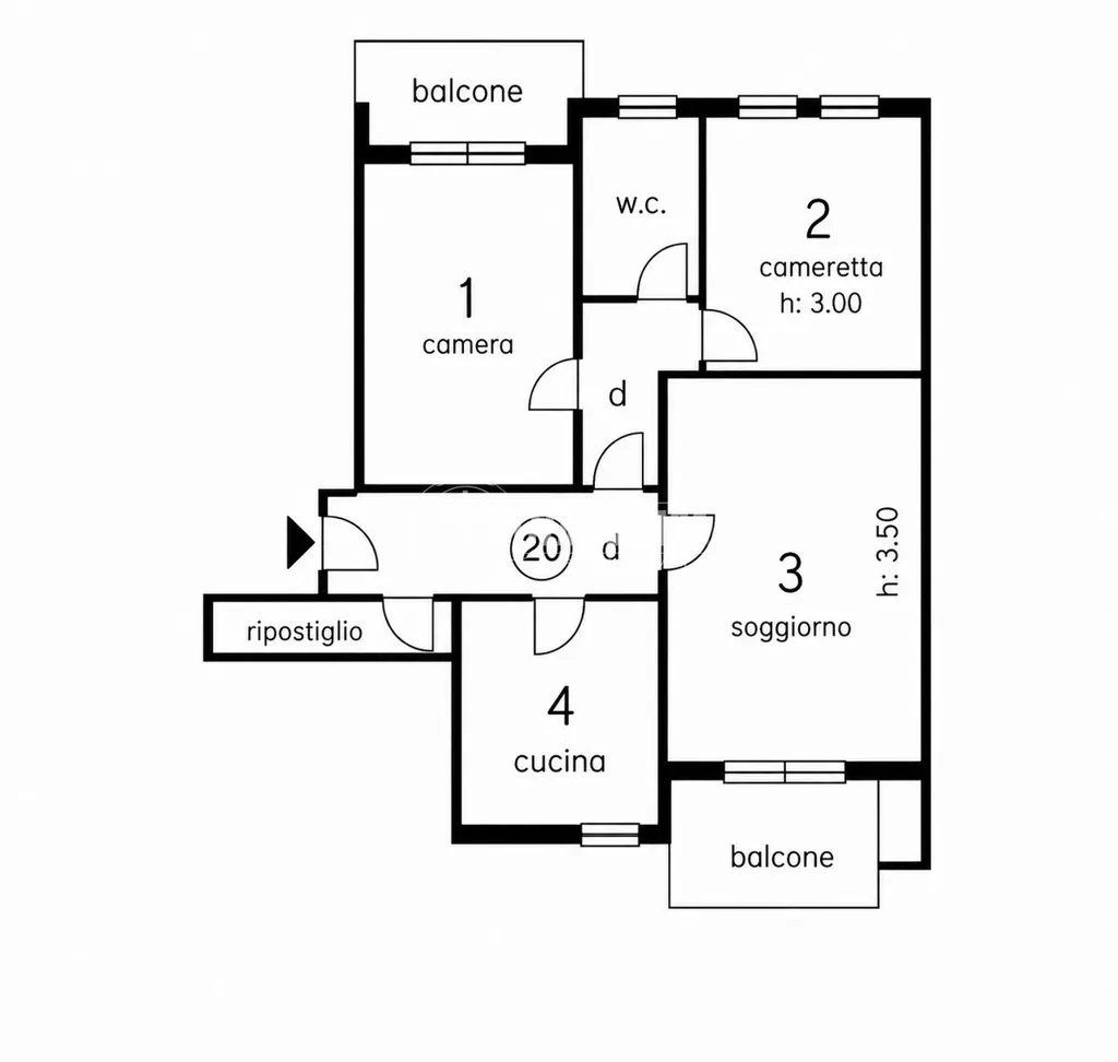 Plan - Spacious Apartment with Two Terraces in Favria