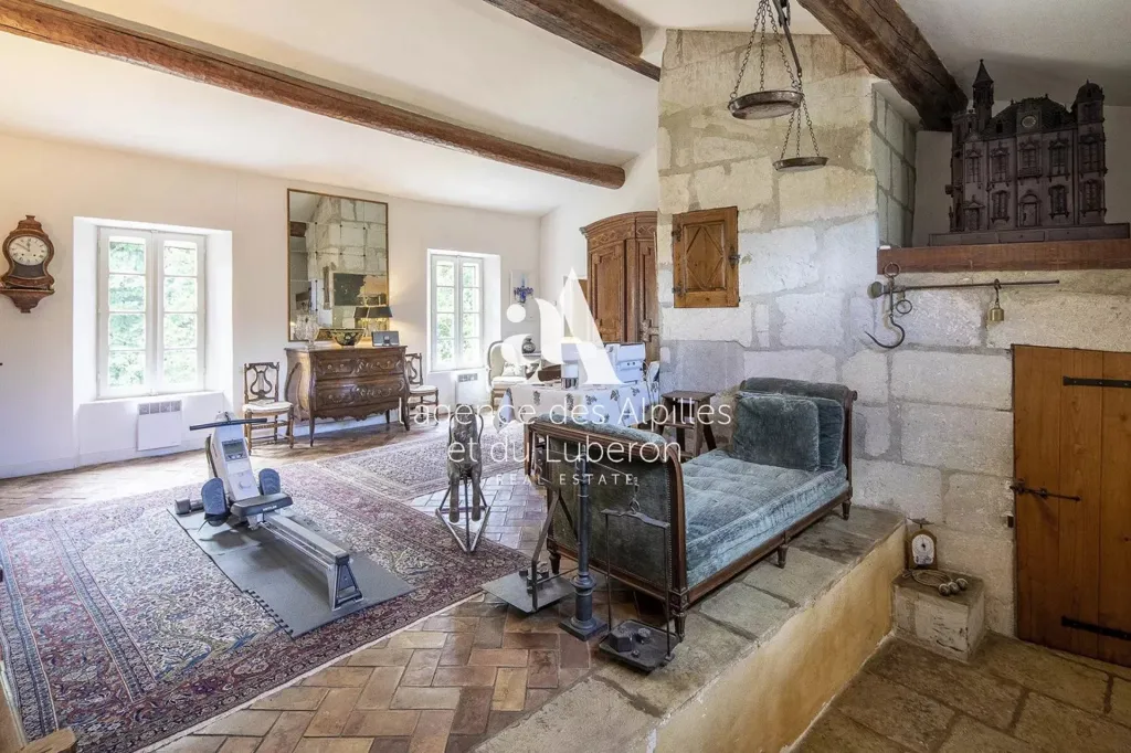 Living Room - Authentic Stone Mas with Pool near Avignon TGV