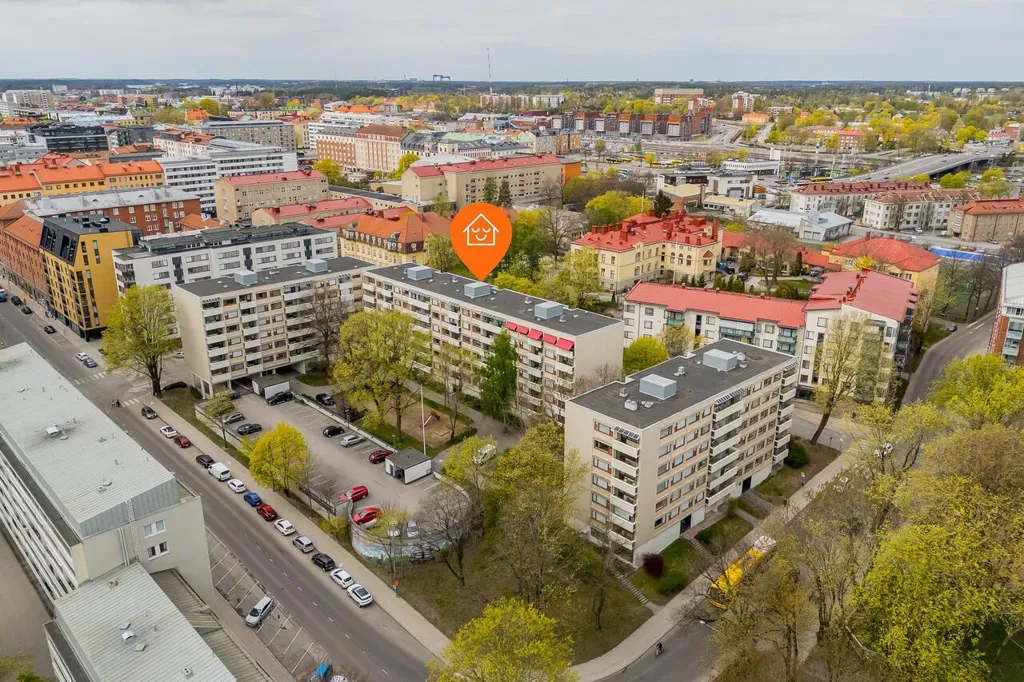 Vue aérienne - 70s Style Apartment with Balcony in Turku Centre