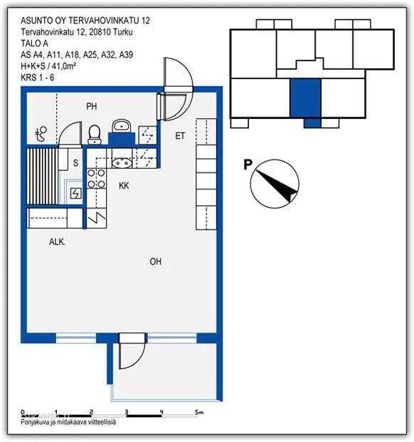 Plan - Bright Studio with Balcony in Martti, Turku
