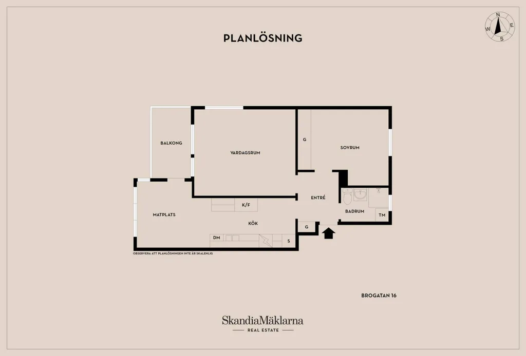 Plan - Bright 2-Bedroom Flat with Balcony in Tidaholm