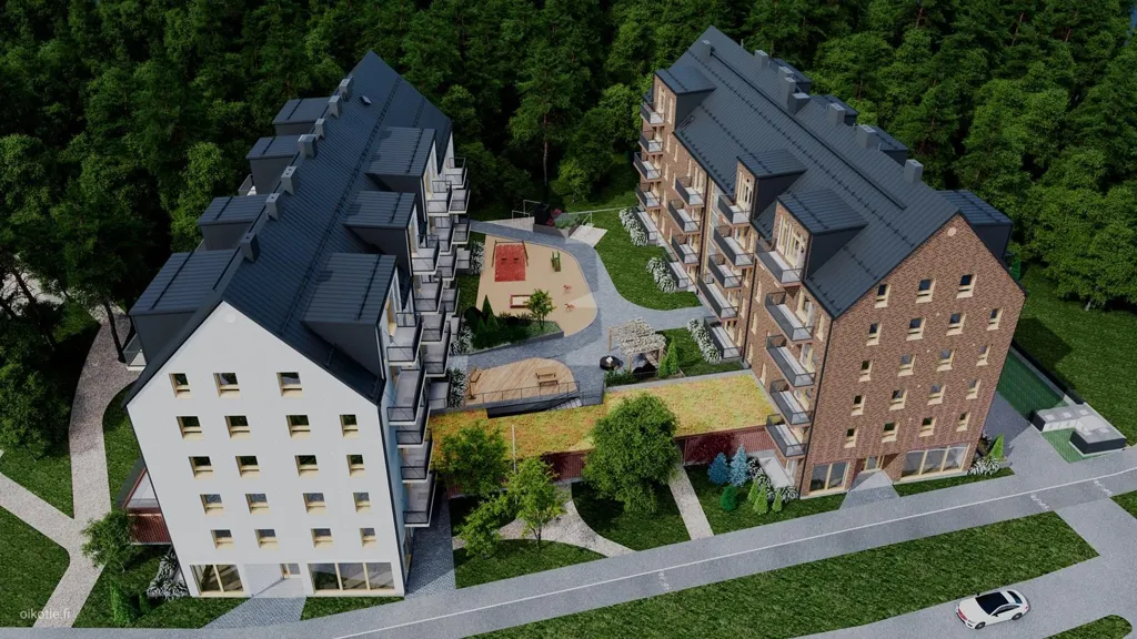 Vue aérienne - Modern Apartment with Terrace in Skanssi, Turku