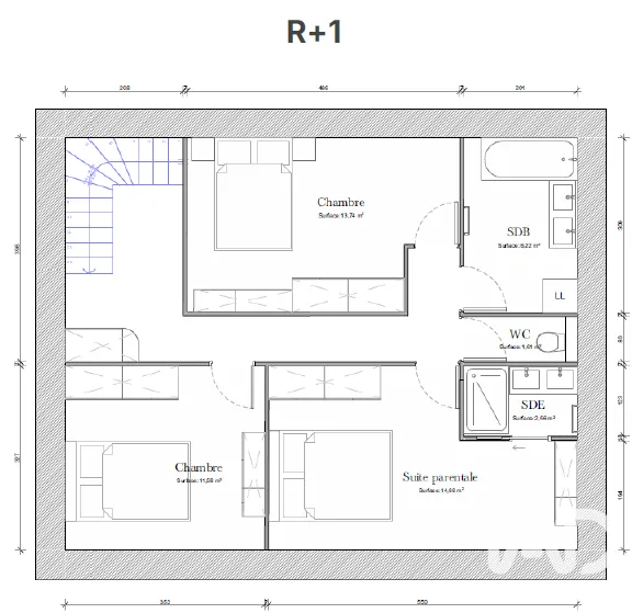 Plaan - Grange for Renovation with Garage in Le Bardon