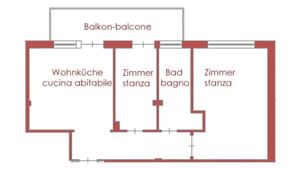 Plan - Restored Apartment with Balcony in Merano