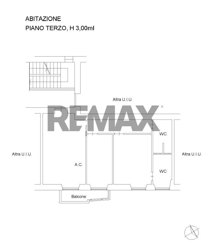 Plaan - Trilocale with Balcony in Rome