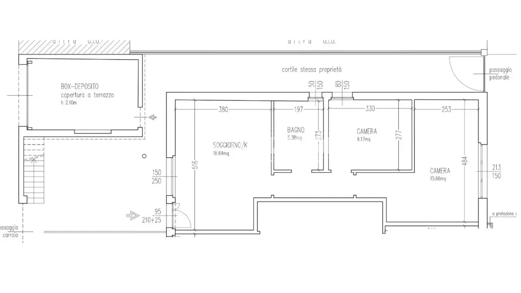 Plaan - 3-Room Apartment with Private Courtyard in Cinisello Balsamo
