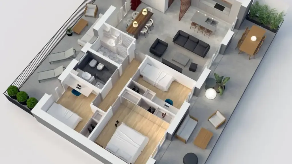 Plan - Energy-Efficient Duplex with Terrace in Cantù
