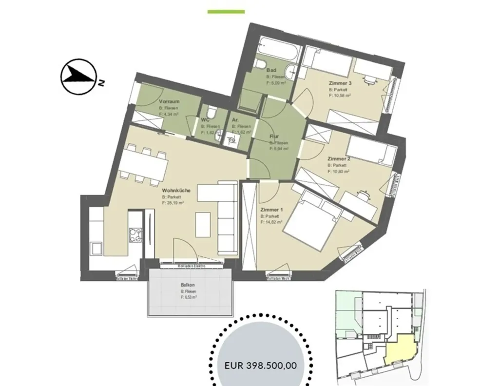 Plaan - Apartment with Balcony & View in Kritzendorf