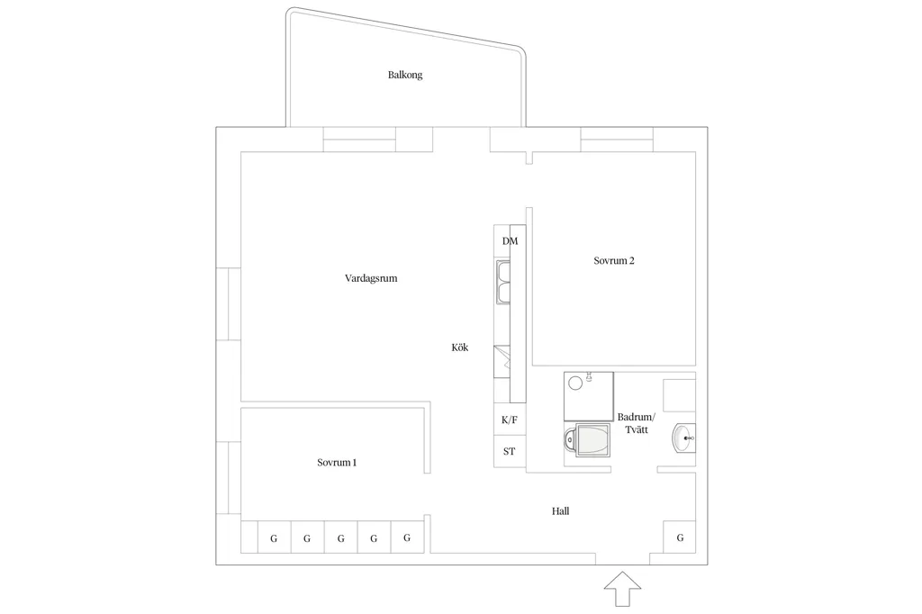 Floor Plan - Modern Flat with Balcony in Gothenburg
