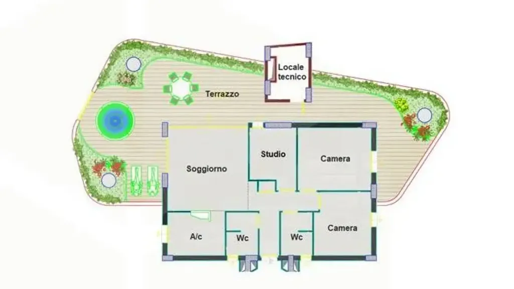 Plan - Luxury Apartment with Terrace in Guidonia Montecelio