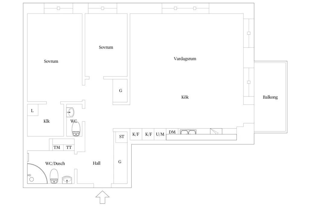 Plan - Modern Apartment with Balcony in Göteborg