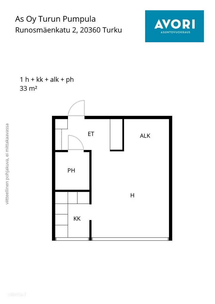 Pièces - Bright Studio with Kitchenette in Turku