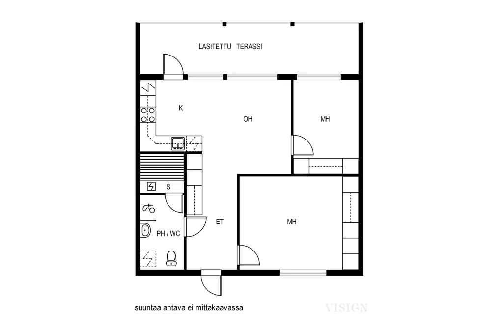 Plaan - Modern 1st Floor Apartment with Sauna in Kärki
