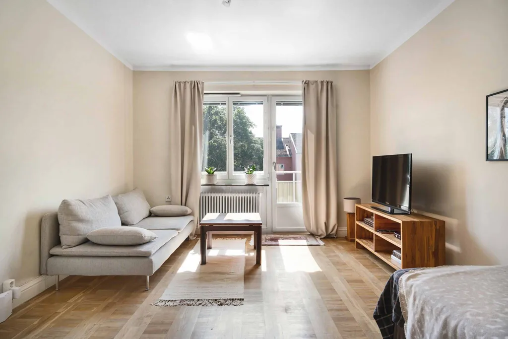 Soggiorno - 40s Flat with Balcony in Uppsala
