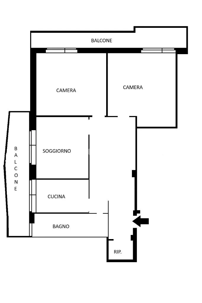 Planimetria - Apartment with Panoramic Balcony in Rome