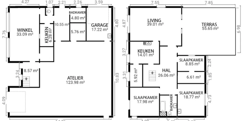 Plan - Pand à Rénover avec Atelier à Zomergem