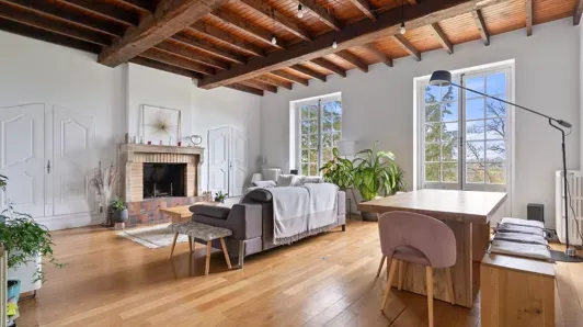 Séjour - Maison en Pierre avec Piscine à Dommartin
