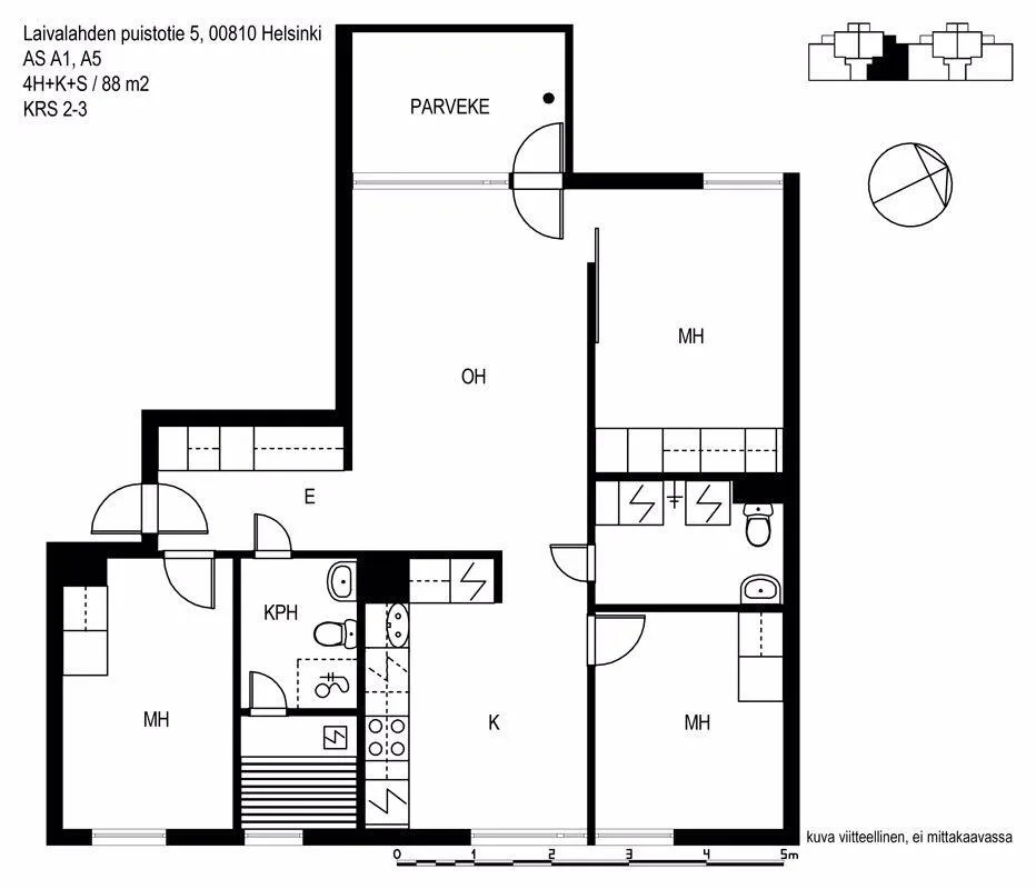 Planimetria - Spacious Apartment with Sea View in Herttoniemi, Helsinki