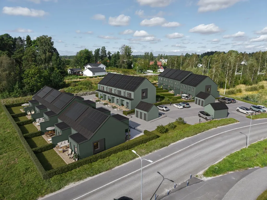 Vista aerea - Architect-designed Bungalow with Solar Panels in Hovsta