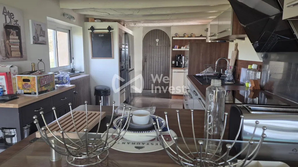 Köök - Renovated Stone House with Pool in Marigné-Laillé