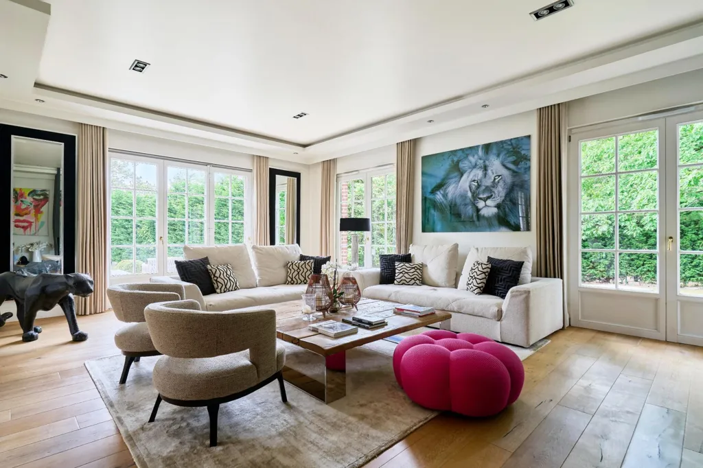 Living Room - Luxury House with Private Pool in Mouvaux