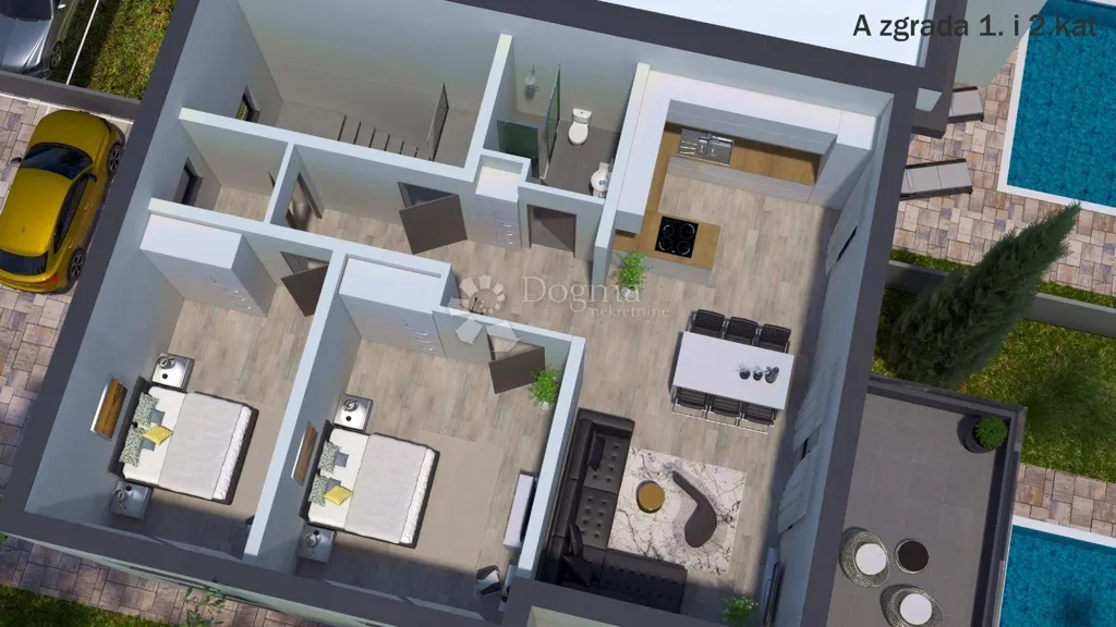 Planimetria - Modern Apartment with Terrace in Stari Medulin