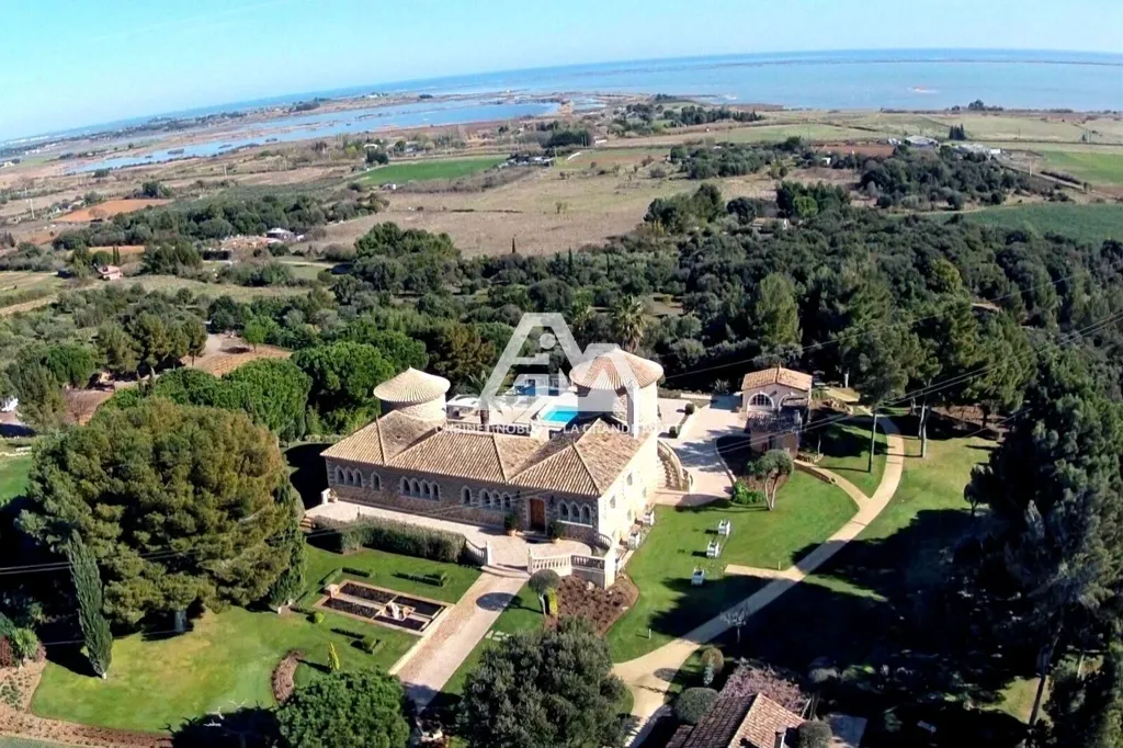 Vue aérienne - Demeure de Maître avec Vue Mer Panoramique entre Montpellier et Sète