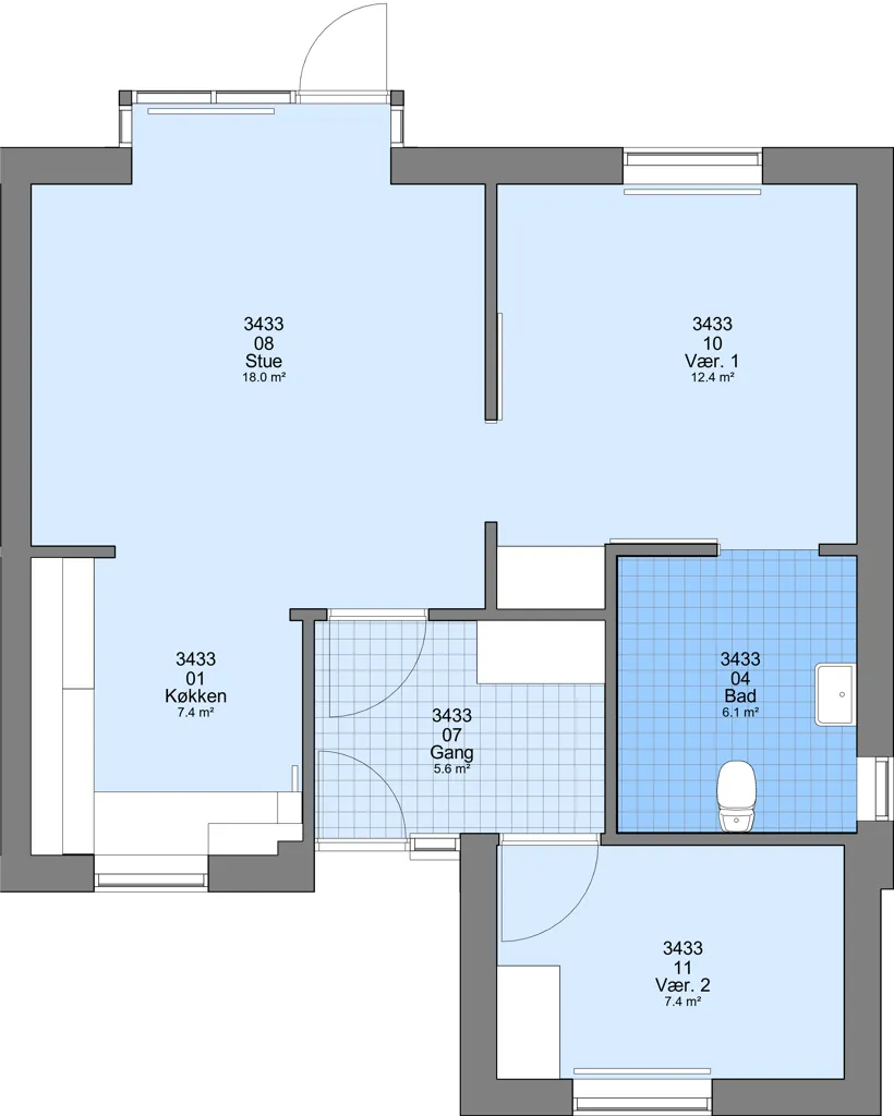 Plan - 3-Bedroom Flat with Pets Allowed in Frederikshavn