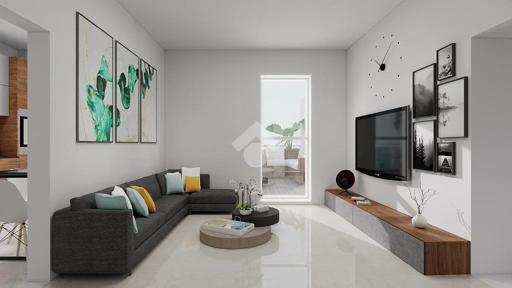 Séjour - Modern Trilocale with Terrace in Castelfidardo