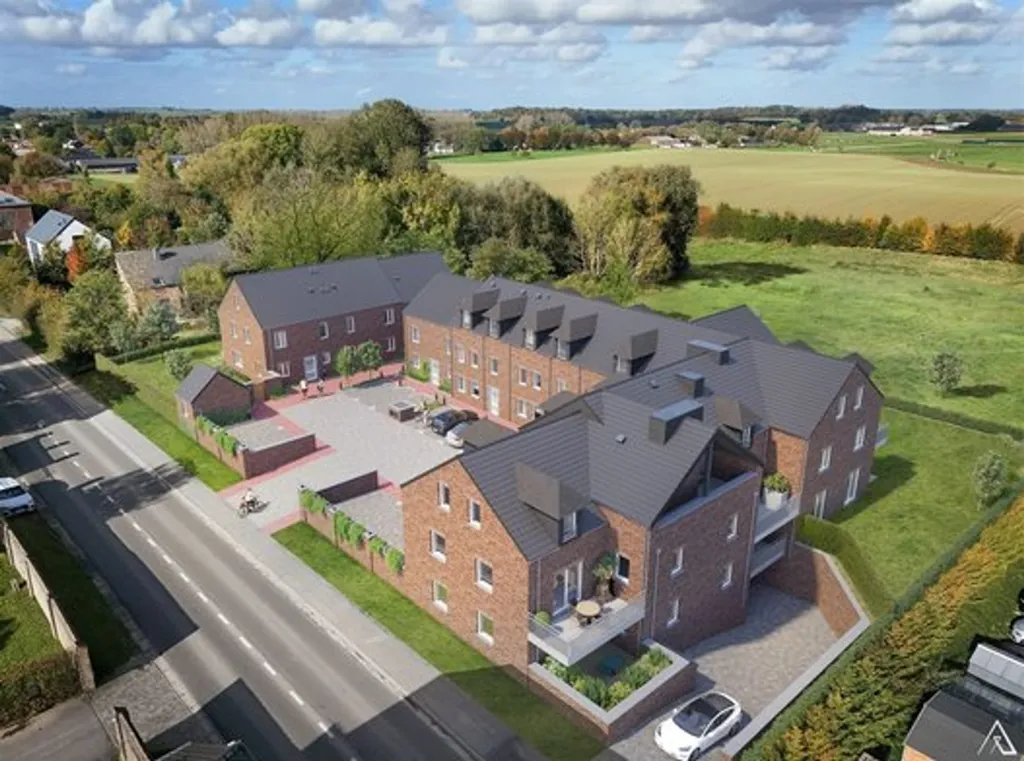 Vue aérienne - Maison neuve 4 chambres avec terrasse à Perwez
