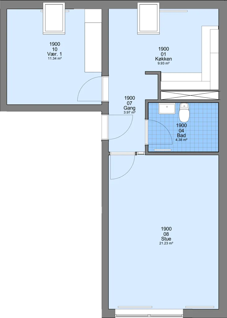 Planimetria - Two-Bedroom Flat in Frederikshavn