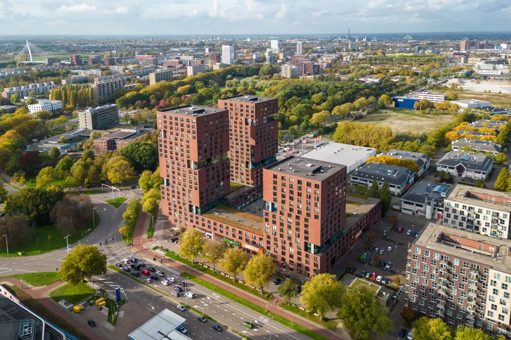 Vue aérienne - Studio Flat with Canal View in Utrecht
