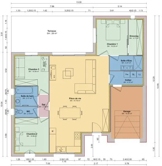 Plaan - Contemporary House with Private Garden in La Jarrie