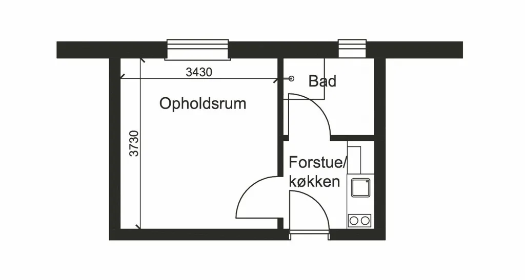 Plan - 1-Bedroom Flat in Merkurkollegiet, Viborg