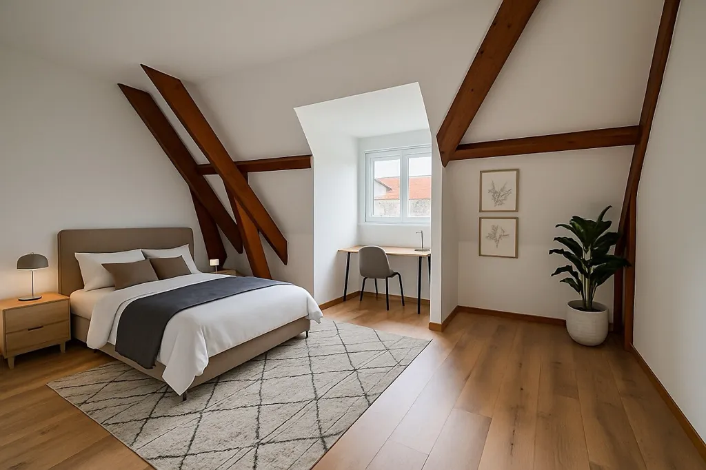Bedrooms - Architectural House with Pool in Darois