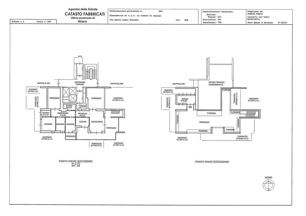 Plan - Attico Quadri with Skyline View in Milan