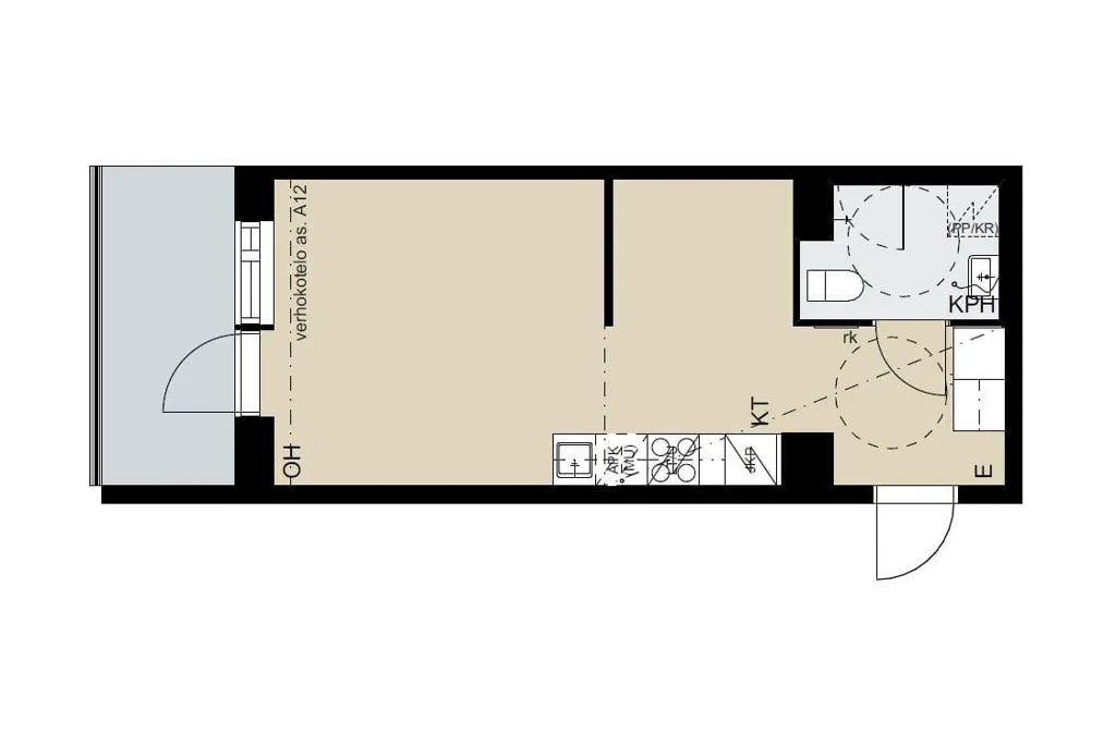 Floor Plan - Bright Penthouse with Balcony in Hämeenlinna