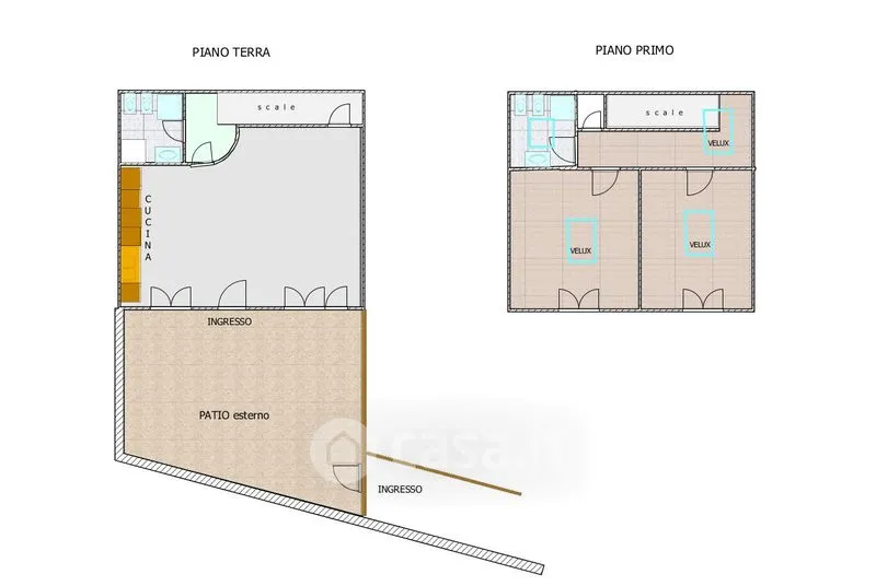 Floor Plan - Elegant Trilocale with Private Patio in Como