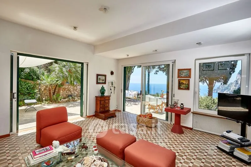 Séjour - Caprese-Style Villa with Sea View in Capri