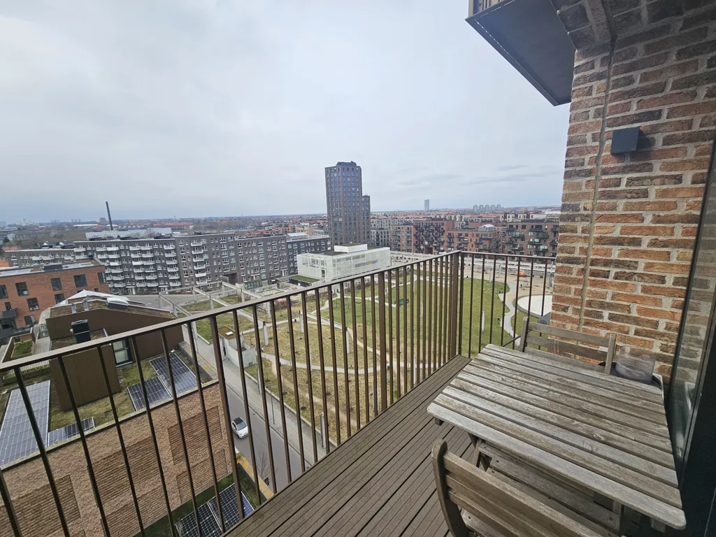 Balcon - Furnished Apartment with Park View in Valby