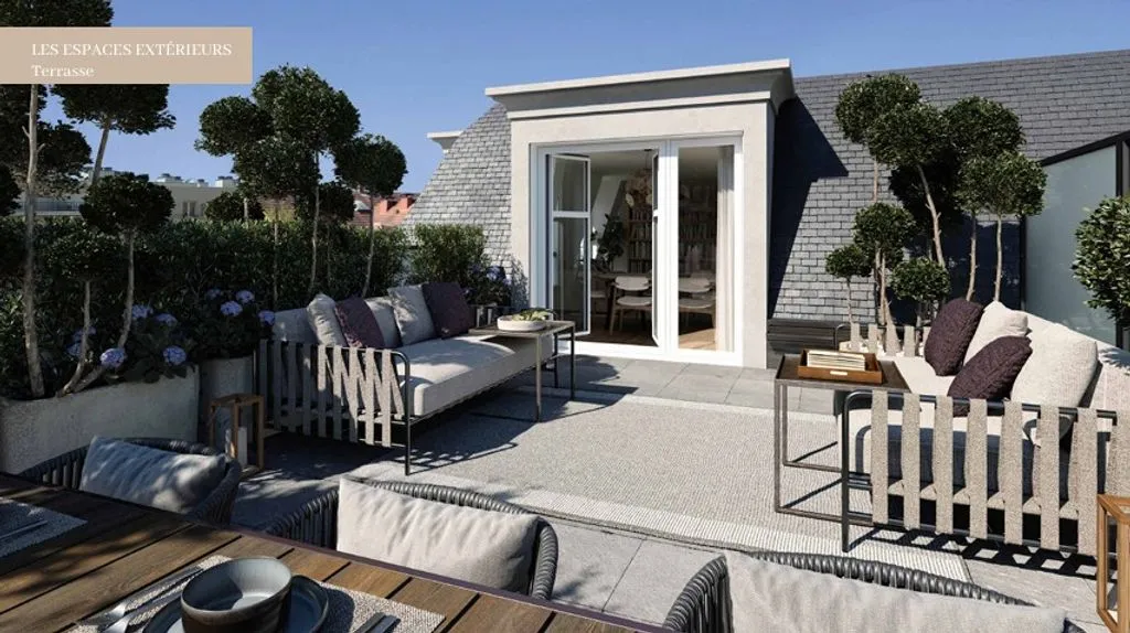 Terrasse - Appartement Luxe de 4 Chambres à Colombes