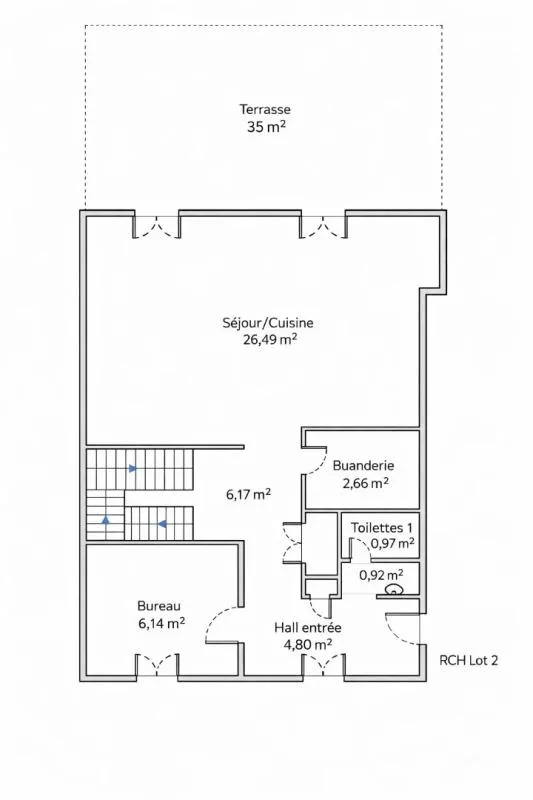 Plaan - Renovated Duplex with Terrace in Beaugard