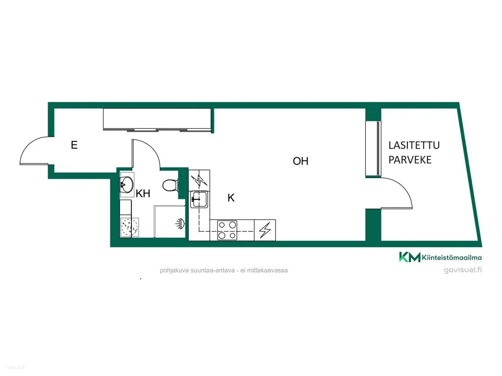Plan - Modern Studio with Balcony in Tampere Kaleva