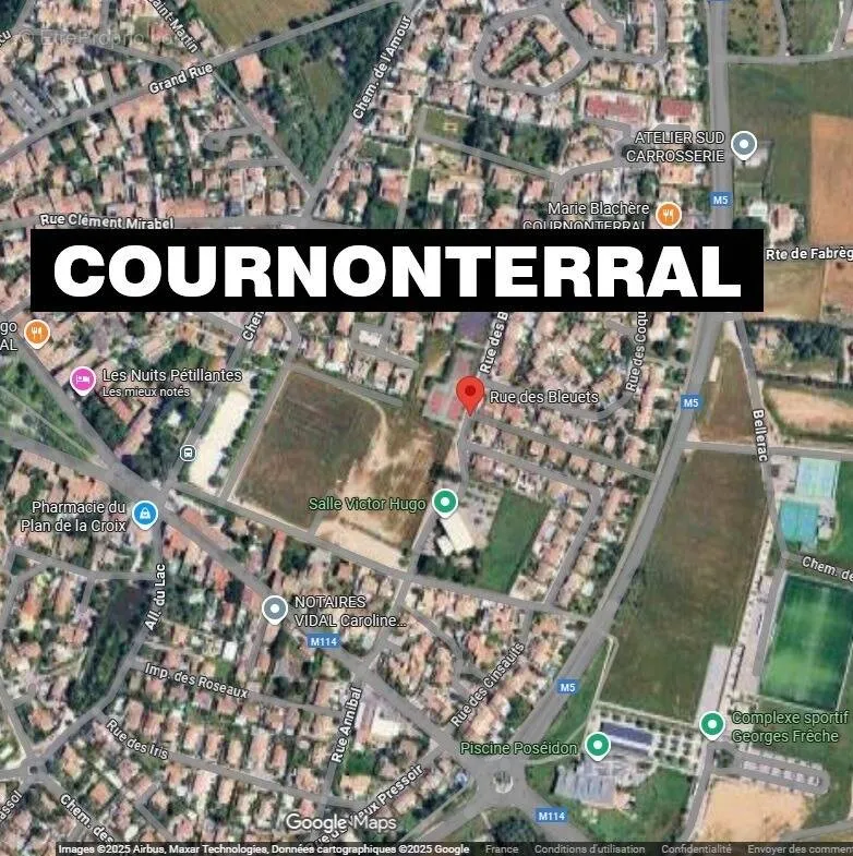Vue aérienne - Terrain Viabilisé à Cournonterral